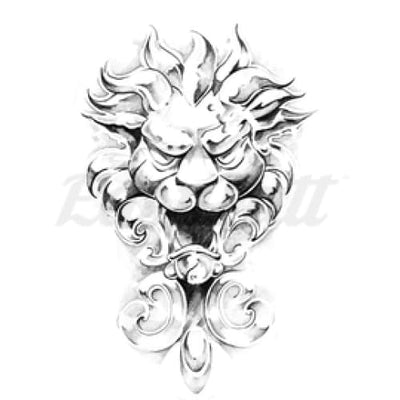 Angry Lion Face - Temporary Tattoo