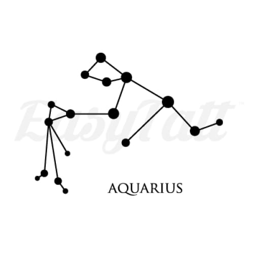 Aquarius Constellation - Temporary Tattoo