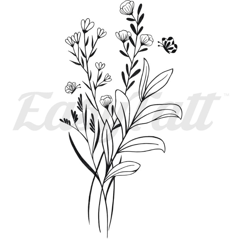 Assorted Flowers - Temporary Tattoo