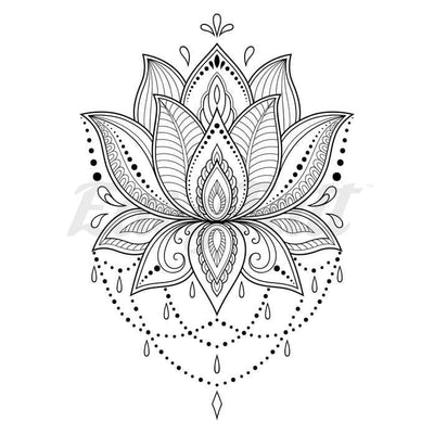 Beaded Lotus - Temporary Tattoo