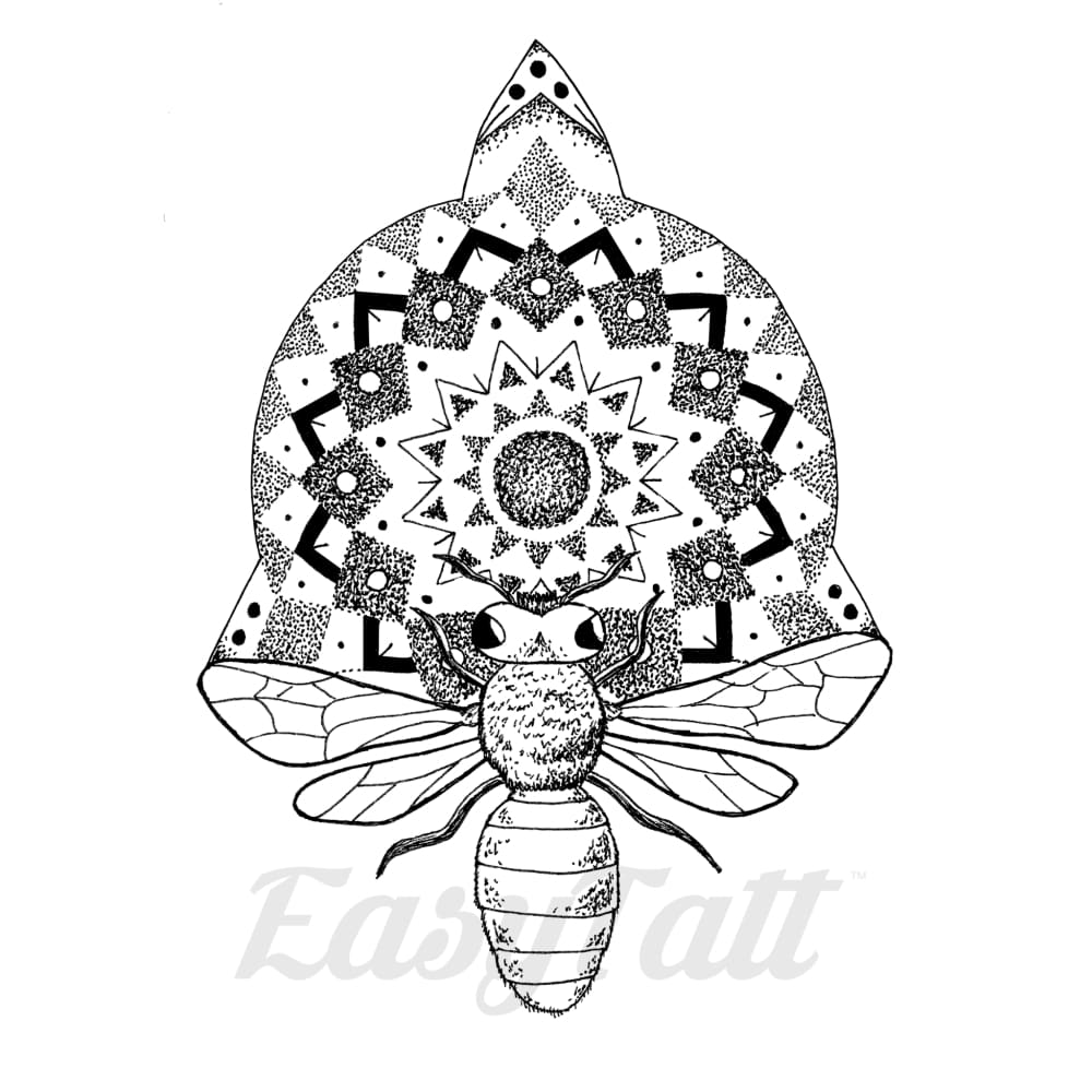 Bee Mandala - By Georgia Mason - Temporary Tattoo