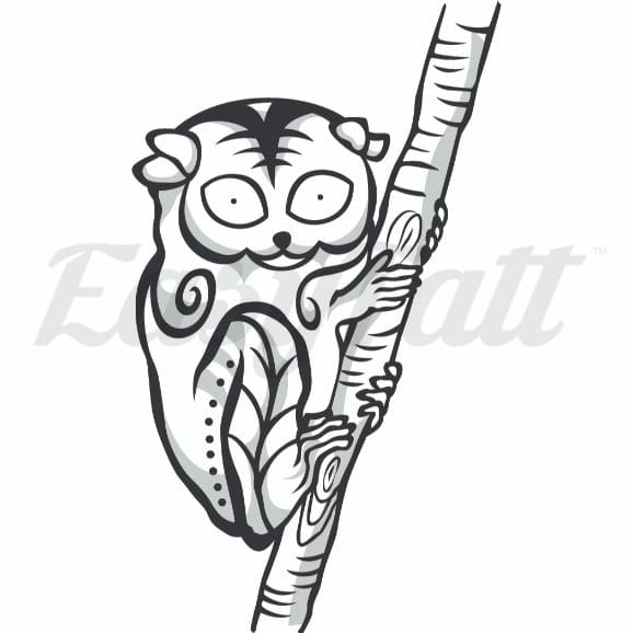 Big Eyed Lemur - Temporary Tattoo