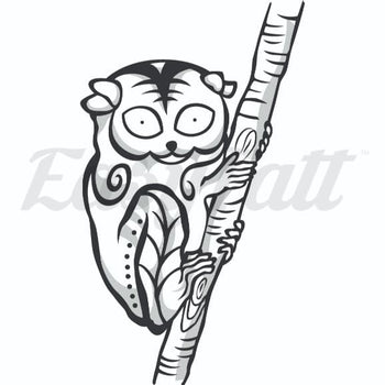 Big Eyed Lemur - Temporary Tattoo