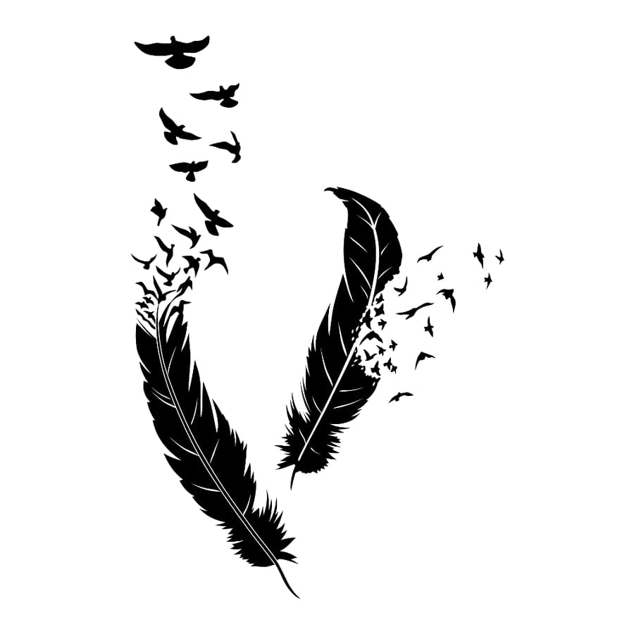 Bird Feathers - Temporary Tattoo