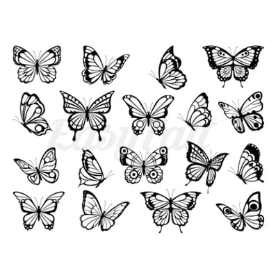 Black Butterflies - Temporary Tattoo