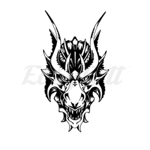 Black Dragon Head Temporary Tattoo | EasyTatt™