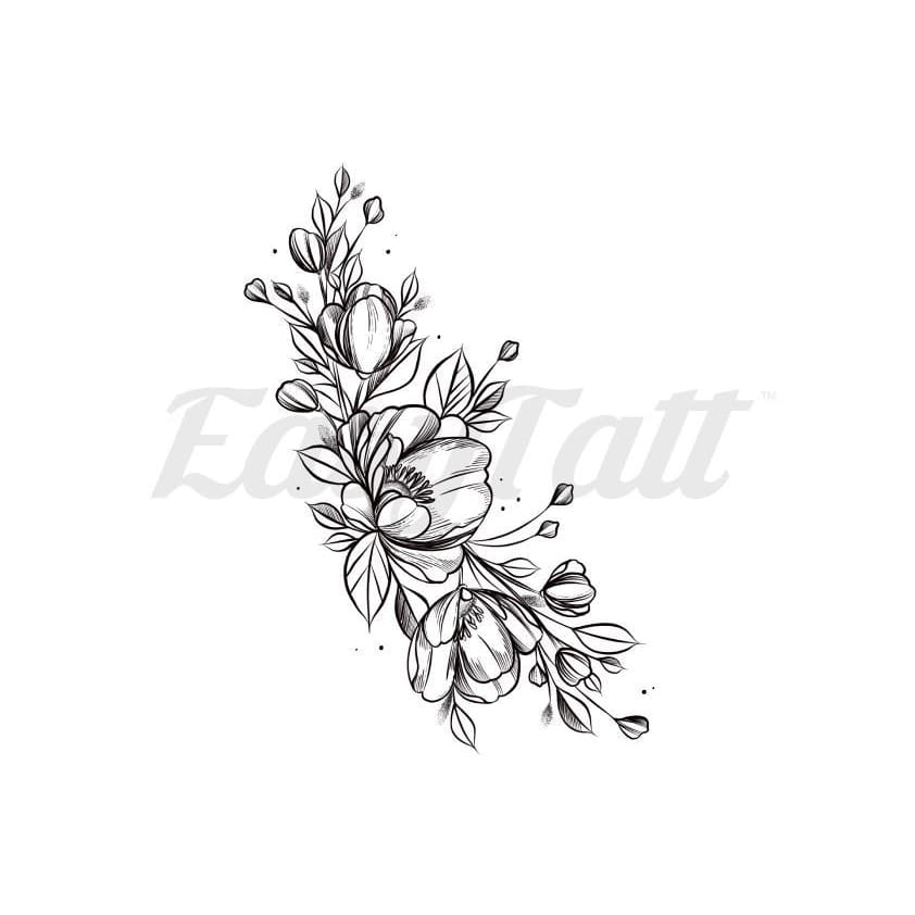 Blooming Flowers - By Sollefe - Temporary Tattoo