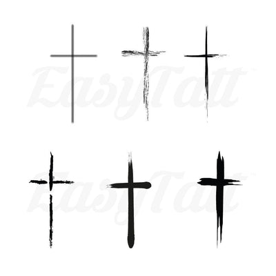 Brush Stroke Crosses - Temporary Tattoo