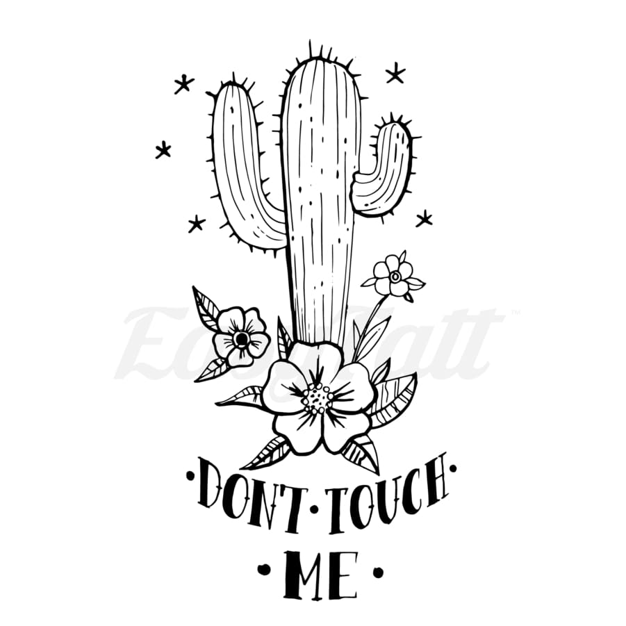 Cactus Flower Cartoon - Temporary Tattoo