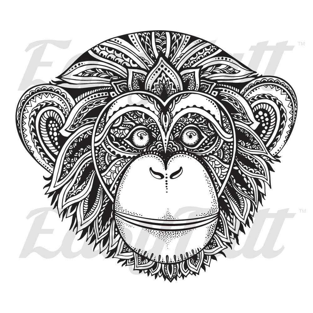 Chimp Monkey - Temporary Tattoo