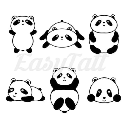 Chubby Pandas - Temporary Tattoo