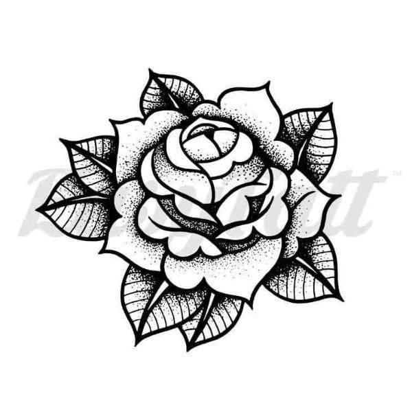 Classic Black Rose - Temporary Tattoo