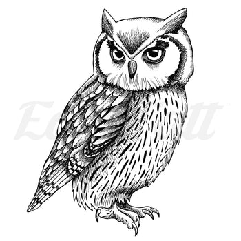 Classic Owl - Temporary Tattoo