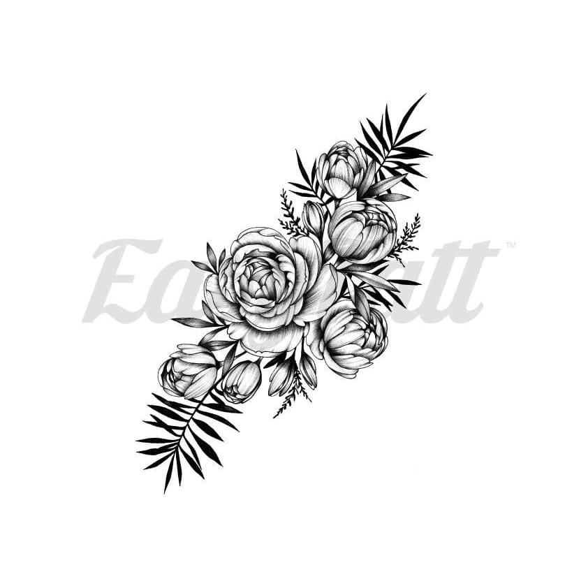 Cluster of Roses - By Lenera Solntseva - Temporary Tattoo