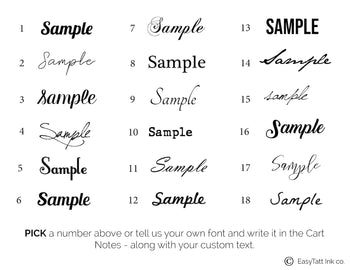 Custom Text Temporary Tattoo
