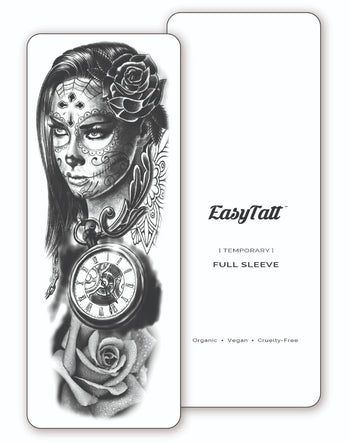 (Full Sleeve) Day of the Dead - Temporary Tattoo