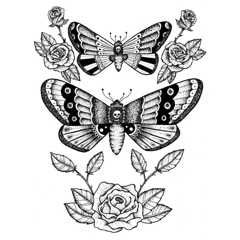 Death Moths - By Georgia Mason - Temporary Tattoo