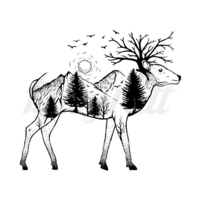 Deer of Adventure - Temporary Tattoo