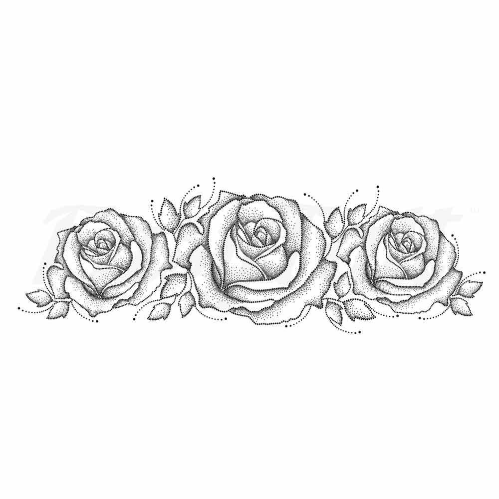 Dot Work Roses - Temporary Tattoo
