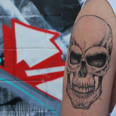 Dot Work Skull - Temporary Tattoo