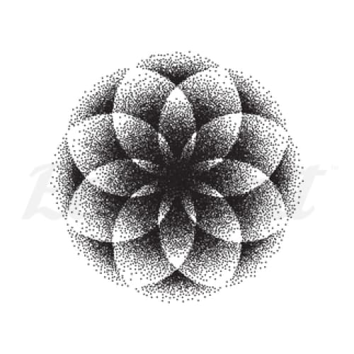 Dotted Dahlia Mandala - Temporary Tattoo