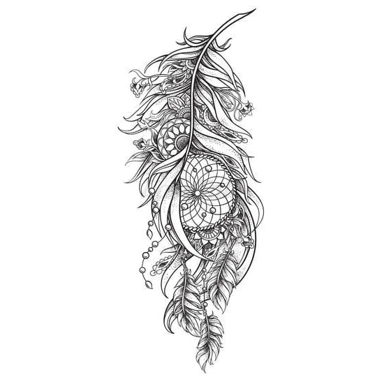 Dreamcatcher in Leaves - Temporary Tattoo