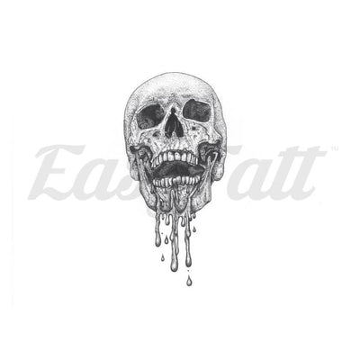 Dripping Skull - Temporary Tattoo