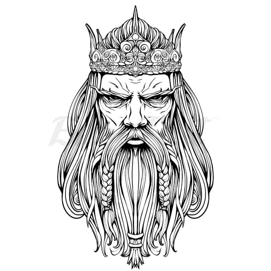 Dwarf King - Temporary Tattoo