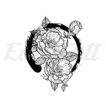 Enso Flower - Temporary Tattoo