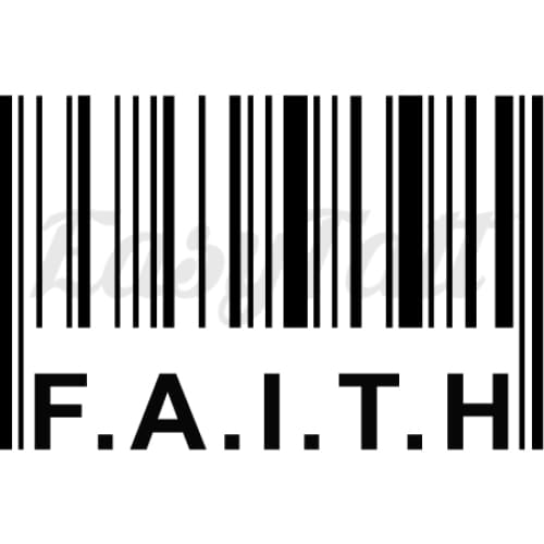 Faith Barcode - Temporary Tattoo
