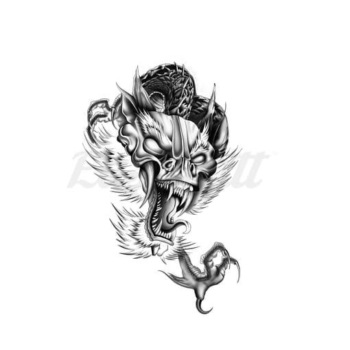 Fierce Dragon - Temporary Tattoo