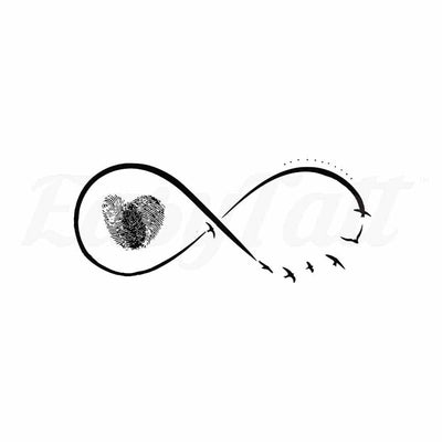 Fingerprint Infinity Symbol - By Jen - Temporary Tattoo