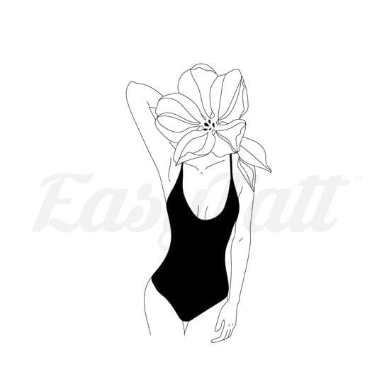 Floral Bathing - Temporary Tattoo
