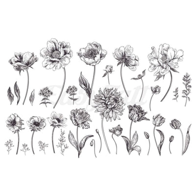 Floral Field - Temporary Tattoo