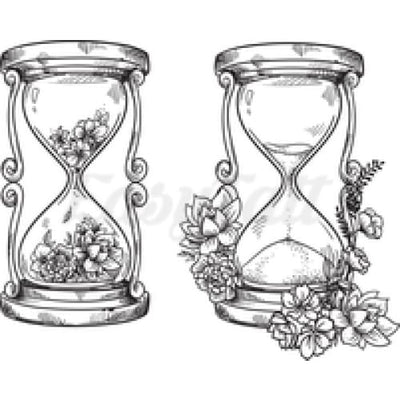 Floral Hourglasses - Temporary Tattoo