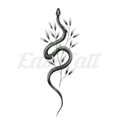 Floral Snake Temporary Tattoo