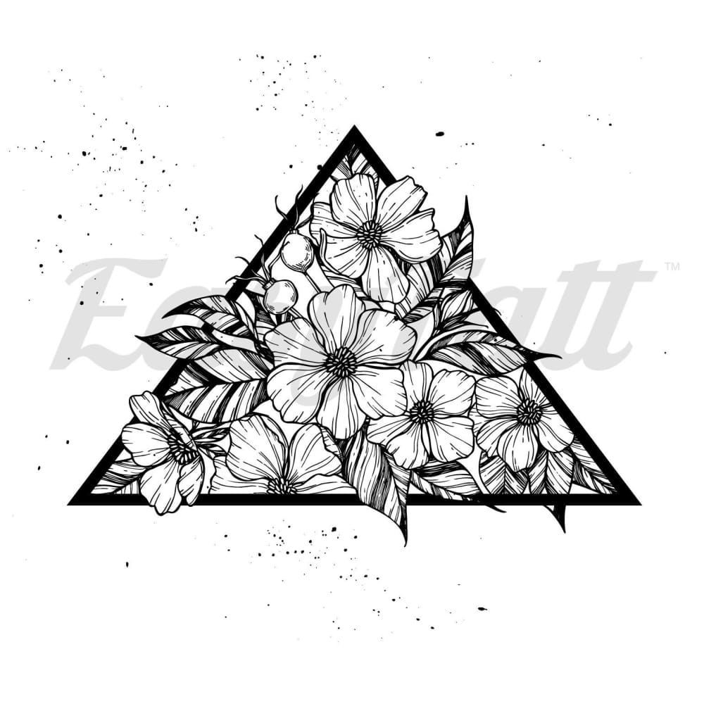 Floral Triangle - Temporary Tattoo