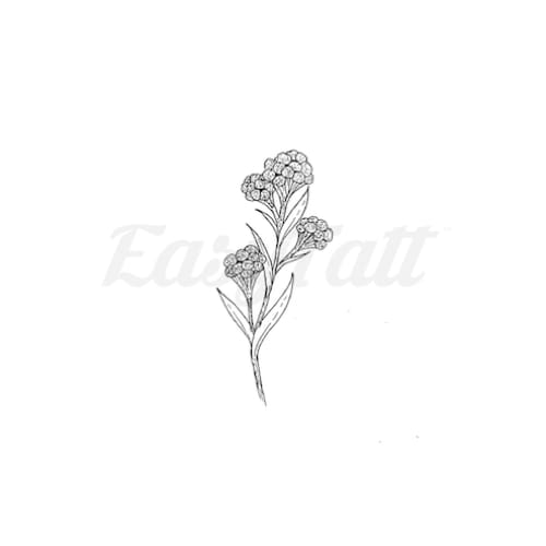 Flower and Leaves - Temporary Tattoo