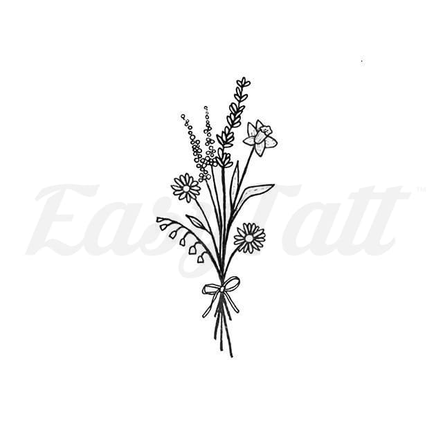 Flower Bouquet - Temporary Tattoo