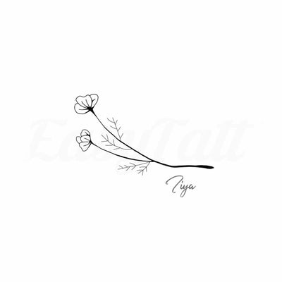 Flower Branch - By Tiya - Temporary Tattoo