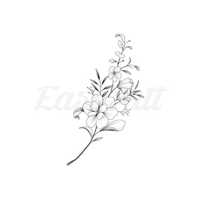 Flower Branch - Temporary Tattoo