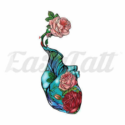 Flower Heart - By Jen - Temporary Tattoo