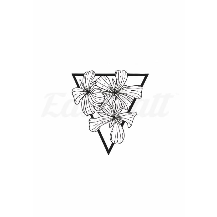 Flower Triangle - Temporary Tattoo