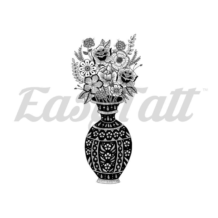 Flower Vase - By Georgia Mason - Temporary Tattoo