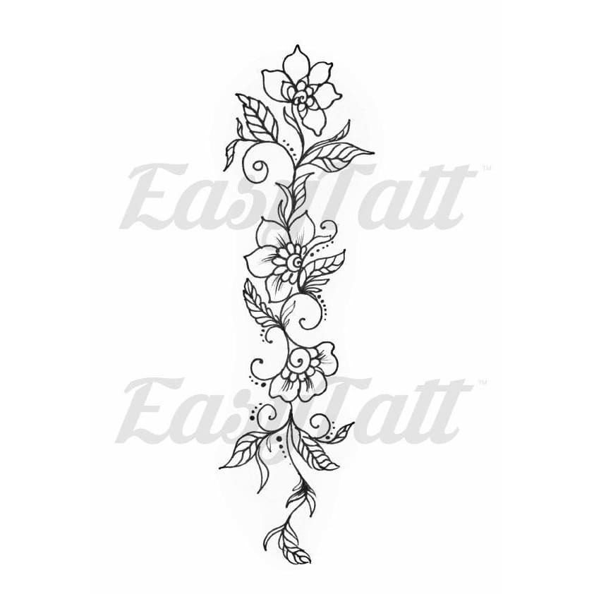 Flower Vine - Temporary Tattoo