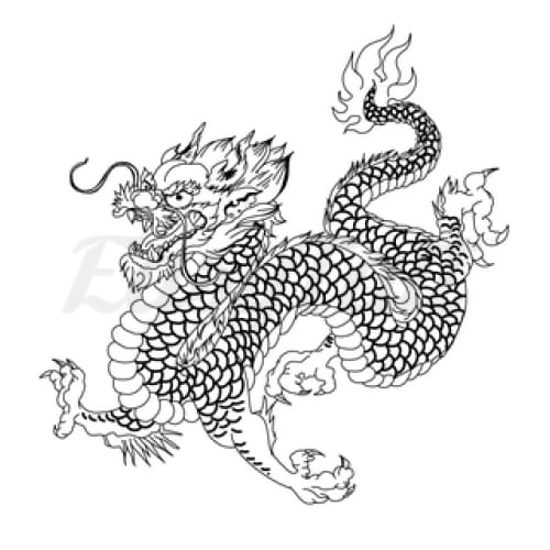 Flying Dragon - Temporary Tattoo