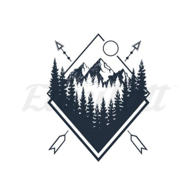 Forest and Arrows - Temporary Tattoo