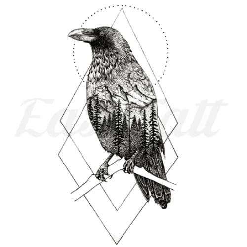 Forest Crow - Temporary Tattoo