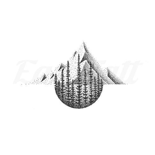 Forest Mountain - By C.kritzelt - Temporary Tattoo