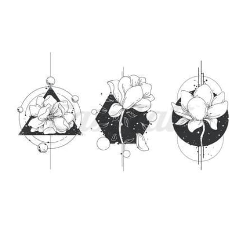 Galaxy Flowers - Temporary Tattoo